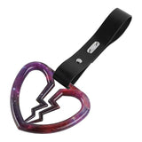 Broken Heart JDM Tsurikawa Drift Subway Train Bus Handle Strap – Universal Car Interior Hanging Charm, Black PVC X1