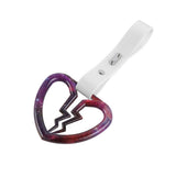 Broken Heart JDM Tsurikawa Drift Subway Train Bus Handle Strap – Universal Car Interior Hanging Charm, White PVC X2