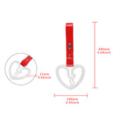 Broken Heart JDM Tsurikawa Drift Subway Train Bus Handle Strap – Universal Car Interior Hanging Charm, Red PVC X2