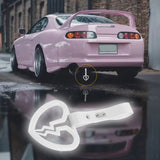 Broken Heart JDM Tsurikawa Drift Subway Train Bus Handle Strap – Universal Car Interior Hanging Charm, White PVC X1