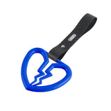 Broken Heart JDM Tsurikawa Drift Subway Train Bus Handle Strap – Universal Car Interior Hanging Charm, Carbon Fiber Pattern PVC X2