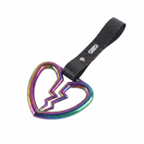 Broken Heart JDM Tsurikawa Drift Subway Train Bus Handle Strap – Universal Car Interior Hanging Charm, Carbon Fiber Pattern PVC X2