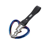 Broken Heart JDM Tsurikawa Drift Subway Train Bus Handle Strap – Universal Car Interior Hanging Charm, Carbon Fiber Pattern PVC X2
