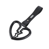 Broken Heart JDM Tsurikawa Drift Subway Train Bus Handle Strap – Universal Car Interior Hanging Charm, Carbon Fiber Pattern PVC X2