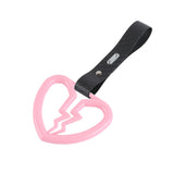 Broken Heart JDM Tsurikawa Drift Subway Train Bus Handle Strap – Universal Car Interior Hanging Charm, Carbon Fiber Pattern PVC X2