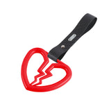 Broken Heart JDM Tsurikawa Drift Subway Train Bus Handle Strap – Universal Car Interior Hanging Charm, Carbon Fiber Pattern PVC X2