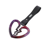 Broken Heart JDM Tsurikawa Drift Subway Train Bus Handle Strap – Universal Car Interior Hanging Charm, Carbon Fiber Pattern PVC X2