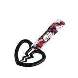 Broken Heart JDM Tsurikawa Drift Subway Train Bus Handle Strap – Universal Car Interior Hanging Charm, Bosozoku Black Cats Pattern Retro Nylon Strap X1