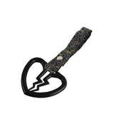 Broken Heart JDM Tsurikawa Drift Subway Train Bus Handle Strap – Universal Car Interior Hanging Charm, Bosozoku Black Clouds Pattern Retro Nylon Strap X1