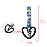 Broken Heart JDM Tsurikawa Drift Subway Train Bus Handle Strap – Universal Car Interior Hanging Charm, Bosozoku Blue Waves Pattern Retro Nylon Strap X1