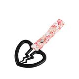 Broken Heart JDM Tsurikawa Drift Subway Train Bus Handle Strap – Universal Car Interior Hanging Charm, Bosozoku Pink Flowers Pattern Retro Nylon Strap X1