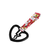 Broken Heart JDM Tsurikawa Drift Subway Train Bus Handle Strap – Universal Car Interior Hanging Charm, Bosozoku Red Cats Pattern Retro Nylon Strap X1