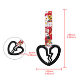 Broken Heart JDM Tsurikawa Drift Subway Train Bus Handle Strap – Universal Car Interior Hanging Charm, Bosozoku Red Cats Pattern Retro Nylon Strap X1