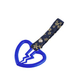 Broken Heart JDM Tsurikawa Drift Subway Train Bus Handle Strap – Universal Car Interior Hanging Charm, Bosozoku Blue Flowers Pattern Retro Nylon Strap X1