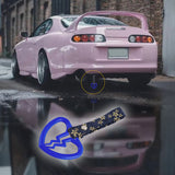 Broken Heart JDM Tsurikawa Drift Subway Train Bus Handle Strap – Universal Car Interior Hanging Charm, Bosozoku Blue Flowers Pattern Retro Nylon Strap X1