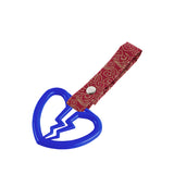 Broken Heart JDM Tsurikawa Drift Subway Train Bus Handle Strap – Universal Car Interior Hanging Charm, Bosozoku Red Clouds Pattern Retro Nylon Strap X1
