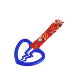 Broken Heart JDM Tsurikawa Drift Subway Train Bus Handle Strap – Universal Car Interior Hanging Charm, Bosozoku Red Waves Pattern Retro Nylon Strap X1