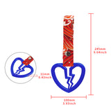 Broken Heart JDM Tsurikawa Drift Subway Train Bus Handle Strap – Universal Car Interior Hanging Charm, Bosozoku Red Waves Pattern Retro Nylon Strap X1