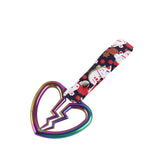 Broken Heart JDM Tsurikawa Drift Subway Train Bus Handle Strap – Universal Car Interior Hanging Charm, Bosozoku Black Cats Pattern Retro Nylon Strap X1