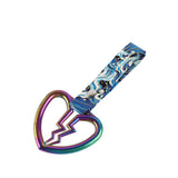Broken Heart JDM Tsurikawa Drift Subway Train Bus Handle Strap – Universal Car Interior Hanging Charm, Bosozoku Blue Waves Pattern Retro Nylon Strap X1