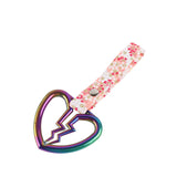Broken Heart JDM Tsurikawa Drift Subway Train Bus Handle Strap – Universal Car Interior Hanging Charm, Bosozoku Pink Flowers Pattern Retro Nylon Strap X1