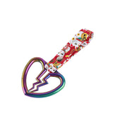 Broken Heart JDM Tsurikawa Drift Subway Train Bus Handle Strap – Universal Car Interior Hanging Charm, Bosozoku Red Cats Pattern Retro Nylon Strap X1