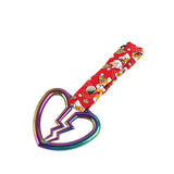 Broken Heart JDM Tsurikawa Drift Subway Train Bus Handle Strap – Universal Car Interior Hanging Charm, Bosozoku Red Dogs Pattern Retro Nylon Strap X1