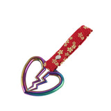 Broken Heart JDM Tsurikawa Drift Subway Train Bus Handle Strap – Universal Car Interior Hanging Charm, Bosozoku Red Flowers Pattern Retro Nylon Strap X1