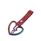 Broken Heart JDM Tsurikawa Drift Subway Train Bus Handle Strap – Universal Car Interior Hanging Charm, Bosozoku Red Clouds Pattern Retro Nylon Strap X1