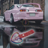 Broken Heart JDM Tsurikawa Drift Subway Train Bus Handle Strap – Universal Car Interior Hanging Charm, Bosozoku Red Clouds Pattern Retro Nylon Strap X1