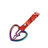Broken Heart JDM Tsurikawa Drift Subway Train Bus Handle Strap – Universal Car Interior Hanging Charm, Bosozoku Red Waves Pattern Retro Nylon Strap X1
