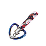 Broken Heart JDM Tsurikawa Drift Subway Train Bus Handle Strap – Universal Car Interior Hanging Charm, Bosozoku Black Cats Pattern Retro Nylon Strap X1