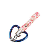 Broken Heart JDM Tsurikawa Drift Subway Train Bus Handle Strap – Universal Car Interior Hanging Charm, Bosozoku Pink Flowers Pattern Retro Nylon Strap X1