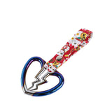 Broken Heart JDM Tsurikawa Drift Subway Train Bus Handle Strap – Universal Car Interior Hanging Charm, Bosozoku Red Cats Pattern Retro Nylon Strap X1