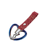 Broken Heart JDM Tsurikawa Drift Subway Train Bus Handle Strap – Universal Car Interior Hanging Charm, Bosozoku Red Clouds Pattern Retro Nylon Strap X1