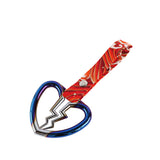 Broken Heart JDM Tsurikawa Drift Subway Train Bus Handle Strap – Universal Car Interior Hanging Charm, Bosozoku Red Waves Pattern Retro Nylon Strap X1