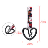 Broken Heart JDM Tsurikawa Drift Subway Train Bus Handle Strap – Universal Car Interior Hanging Charm, Bosozoku Black Cats Pattern Retro Nylon Strap X1