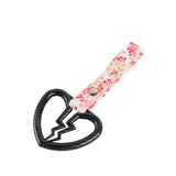 Broken Heart JDM Tsurikawa Drift Subway Train Bus Handle Strap – Universal Car Interior Hanging Charm, Bosozoku Pink Flowers Pattern Retro Nylon Strap X1