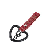 Broken Heart JDM Tsurikawa Drift Subway Train Bus Handle Strap – Universal Car Interior Hanging Charm, Bosozoku Red Clouds Pattern Retro Nylon Strap X1