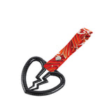 Broken Heart JDM Tsurikawa Drift Subway Train Bus Handle Strap – Universal Car Interior Hanging Charm, Bosozoku Red Waves Pattern Retro Nylon Strap X1