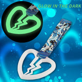 Broken Heart JDM Tsurikawa Drift Subway Train Bus Handle Strap – Universal Car Interior Hanging Charm, Bosozoku Blue Waves Pattern Retro Nylon Strap X1