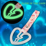 Broken Heart JDM Tsurikawa Drift Subway Train Bus Handle Strap – Universal Car Interior Hanging Charm, Bosozoku Pink Flowers Pattern Retro Nylon Strap X1