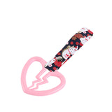 Broken Heart JDM Tsurikawa Drift Subway Train Bus Handle Strap – Universal Car Interior Hanging Charm, Bosozoku Black Cats Pattern Retro Nylon Strap X1