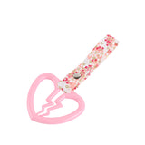 Broken Heart JDM Tsurikawa Drift Subway Train Bus Handle Strap – Universal Car Interior Hanging Charm, Bosozoku Pink Flowers Pattern Retro Nylon Strap X1