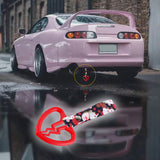 Broken Heart JDM Tsurikawa Drift Subway Train Bus Handle Strap – Universal Car Interior Hanging Charm, Bosozoku Black Cats Pattern Retro Nylon Strap X1