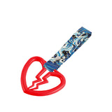 Broken Heart JDM Tsurikawa Drift Subway Train Bus Handle Strap – Universal Car Interior Hanging Charm, Bosozoku Blue Waves Pattern Retro Nylon Strap X1