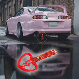 Broken Heart JDM Tsurikawa Drift Subway Train Bus Handle Strap – Universal Car Interior Hanging Charm, Bosozoku Red Waves Pattern Retro Nylon Strap X1