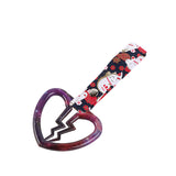 Broken Heart JDM Tsurikawa Drift Subway Train Bus Handle Strap – Universal Car Interior Hanging Charm, Bosozoku Black Cats Pattern Retro Nylon Strap X1