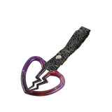 Broken Heart JDM Tsurikawa Drift Subway Train Bus Handle Strap – Universal Car Interior Hanging Charm, Bosozoku Black Clouds Pattern Retro Nylon Strap X1