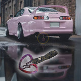 Broken Heart JDM Tsurikawa Drift Subway Train Bus Handle Strap – Universal Car Interior Hanging Charm, Bosozoku Black Clouds Pattern Retro Nylon Strap X1